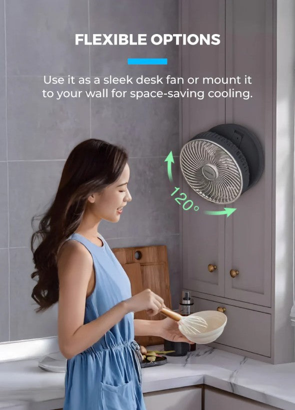 Mistral 6" Rechargeable Foldable Fan with Moodlight [MRF700]