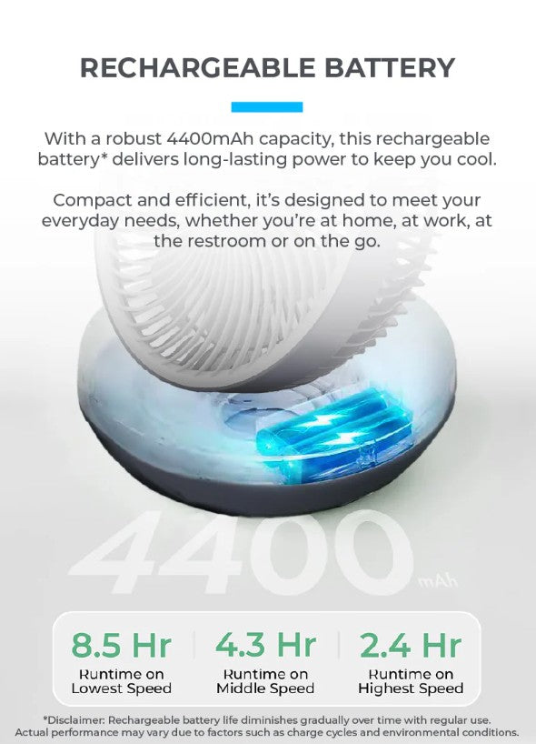 Mistral 6" Rechargeable Foldable Fan with Moodlight [MRF700]