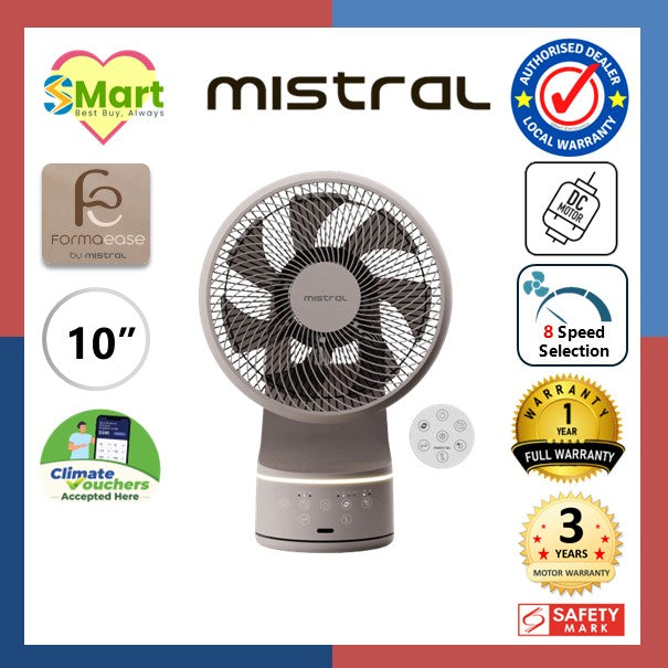 Mistral 10" DC High Velocity Desk Fan with Remote MHV1087DR