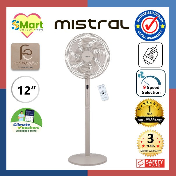Mistral 12" DC High Velocity Stand Fan with Remote MHV1279DR