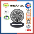 Mistral 6" Rechargeable Foldable Fan with Moodlight [MRF700]