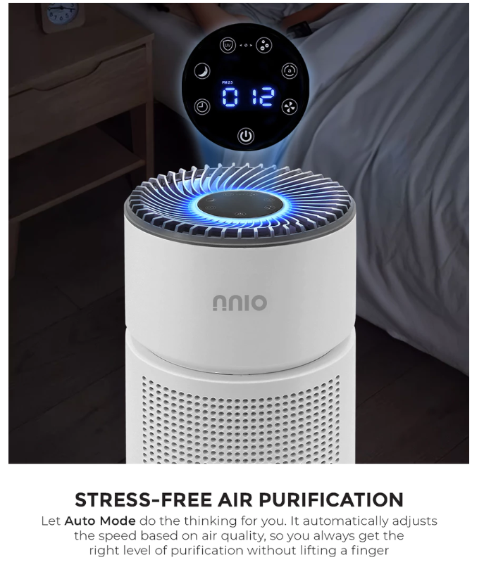NNIO Air Purifier with HEPA-14 Medical Grade Filter NH14PRO