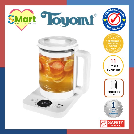 Toyomi 1.7L Clear Brew Borosilicate Glass Kettle [WK 1717]