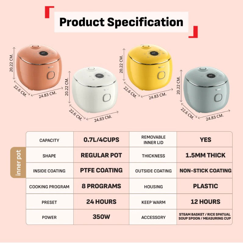 Tefal 0.7L POP Rice Cooker RK5354/ RK535A/ RK5352/ RK535T